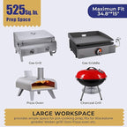 R.W.Flame 304 Stainless Steel BBQ Grill Table fits 20'' Tabletop Griddle, Adjustable Folding Grill Table,Outdoor Portable Camping Table for RV Picnic BBQ Beach