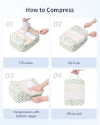 Narwey 6 Set/5 Set Compression Packing Cubes for Travel Kids Women Carry on, Packing Organizers Bag for Backpack Luggage Suitcase Duffle Bags