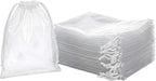 Clear LDPE Drawstring Bags (250 Pack) (13.75" x 17.5") 2 Mil Disposable Transparent Plastic with Double Cotton White Strings. Shoe Bags for Travel Large Storage Organizers Pouch (250)