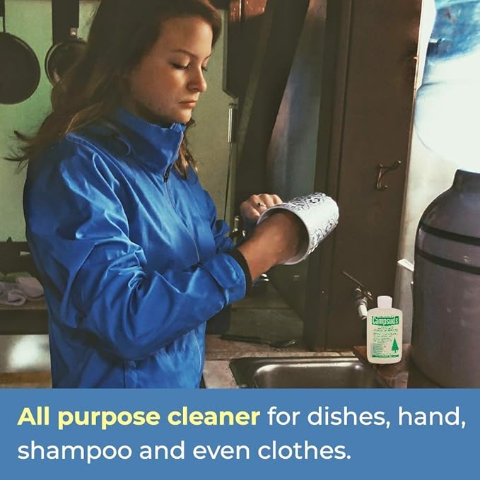 Sierra Dawn Campsuds Biodegradable Camping Soap with Insect Deterrent Citronella, Lavender, Peppermint Oils - Camp Dish Soap, Shampoo, Body Wash