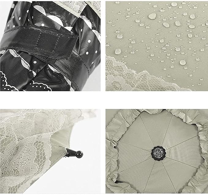 WANLIAN Folding umbrella Travel Umbrella Folding UV Resistance Lace Parasol Umbrella Sun Umbrella For Women Girls sunshades with lace decoration