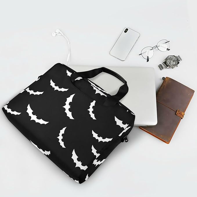 Goth Bats Halloween Laptop Case 15.6 inch Computer Bag Waterproof Laptop Briefcase Laptop Bag for Women & Men