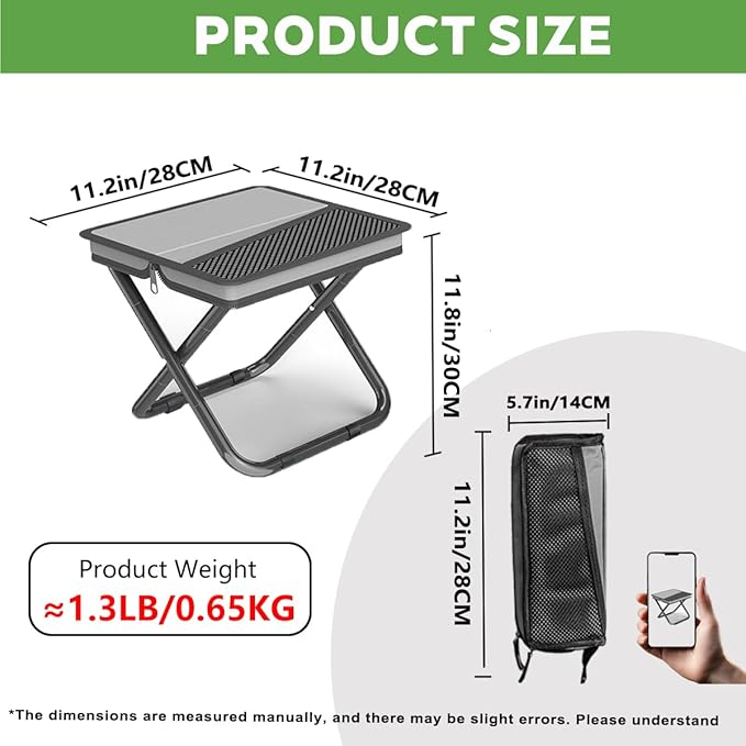 2-in-1 Collapsible Camping Stool & Sling Bag / 220LB Load Capacity Folding Portable Fishing Stool/Collapsible Stool for Camping, Hiking, Fishing, Gardening & Beach Outdoor Activities