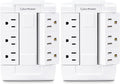 CyberPower GT600P 6 Outlet Swivel Grounded Wall Tap, White (Pack of 2)