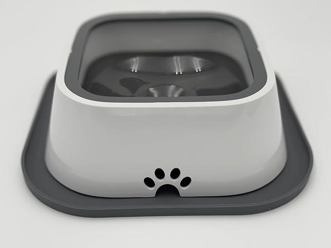 No Spill Dog Water Bowl with Silicone Mat - Spill Proof Slow Drinking Bowl for Home, Car & Travel - Mess-Free Water Bowl for Dogs