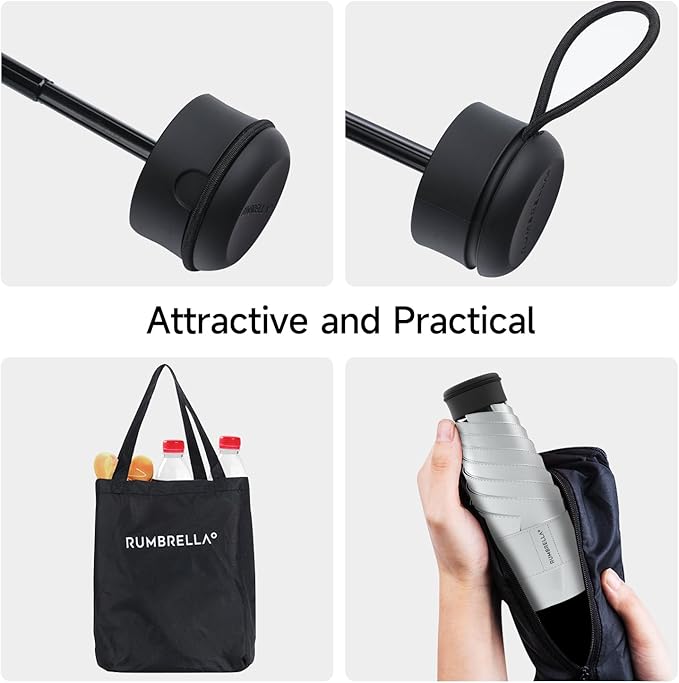 RUMBRELLA Mini Teflon Purse Umbrella With 99% UV Protection for Travel