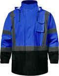SKSAFETY Hi Vis Safety Rain Jacket for Men, Construction Work Rain Gear Heavy Duty Class 3 Rain Coat Waterproof Lightweight