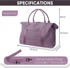 Travel Duffle Bag, Weekender Travel Bag Men Small Gym Bag for Women, Hospital Bag for Labor and Delivery, Overnight Bag Luggage Bag with Trolley Sleeve, Airplane Travel Essentials for Flying(Purple)