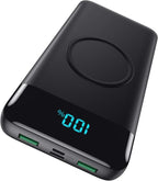 Wireless Portable Charger 30,800mAh,15W Wireless Charging USB C Power Bank,25W PD QC 4.0 Fast Charging 4 Outputs Travel Essentials Battery Pack Compatible with iPhone 17/16/15/14/13/12,Galaxy,Android
