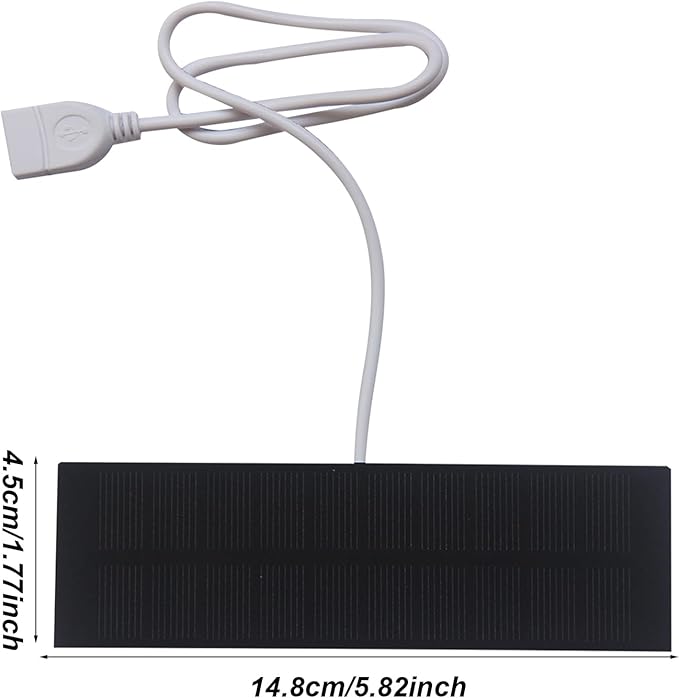Solar Phone Panel Charger – Portable USB Battery Bank, 3W Solar-Powered Fast Charging Panel | Renewable Energy Charger | Compact Mobile Laptop Camera, Lightweight Outdoor Travel Camping Device