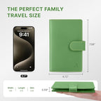 ALLIVE Genuine Leather Family Passport Wallet, Rfid Blocking Passport Holder for Travel, passport cover with AirTag Slot for Women & Men, Airport Essentials, Family Travel Gift (Avocado Green)