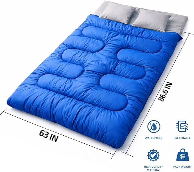 MalloMe Sleeping Bags for Adults Cold Weather & Warm - Backpacking Camping Sleeping Bag for Kids 10-12, Girls, Boys - Lightweight Compact Camping Essentials Gear Accessories Hiking Sleep Must Haves