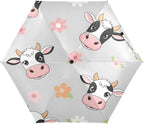Cowboy Boots Pattern Umbrellas for Rain Windproof Small Folding Compact Mini Travel Umbrella for Purse Lightweight Portable Pocket for Women