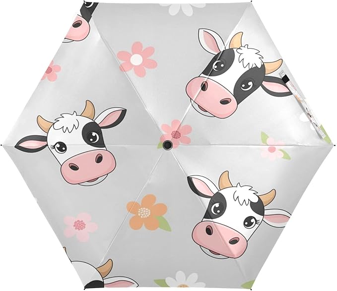 Cowboy Boots Pattern Umbrellas for Rain Windproof Small Folding Compact Mini Travel Umbrella for Purse Lightweight Portable Pocket for Women