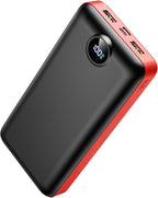 LOOPEAK Portable Charger Power Bank 50000mAh 22.5W Fast Charging Battery Bank USB C External Battery Pack with 3 Output & 2 Input Digital Display for iPhone 16/15/14/13/12, Samsung, iPad etc (Red)