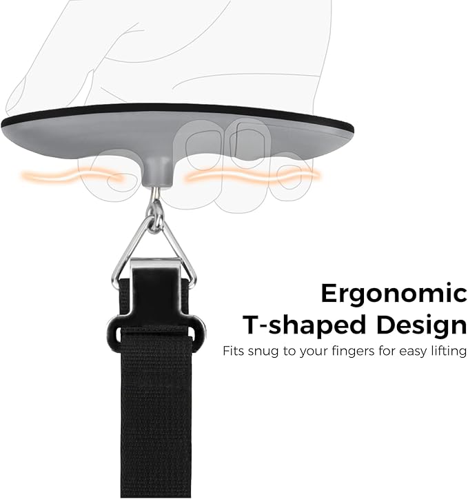 pack all 110 Lbs Luggage Scale, Digital Handheld Luggage Scale, Baggage Scale, Travel Weight Scale for Luggage with Backlit LCD Display, Battery Included, Black