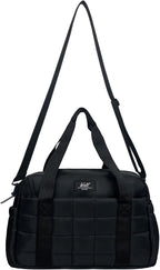 WOLT Small Gym Bag for Women, 14 inch Lightweight Gym Duffle Bag with Wet Compartment Quilted Tote for Sports Workout, Black