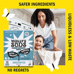 Molly’s Suds Laundry Detergent Sheets | Gentle on Sensitive Skin, Powerful Bio-Based Enzymes, Stain-Fighting | Liquidless & Plastic-Free Packaging | 120 Loads (Unscented)