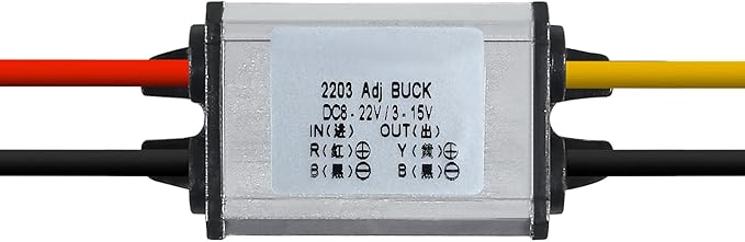 8-22V to 3-15V DC Converter Car Power Voltage, Waterproof DC 8-22V Step Down to DC 3-15V 3A Voltage Regulator Buck Converter Power Supply Step-Down Module Compatible with Vehicle Car Truck Volt