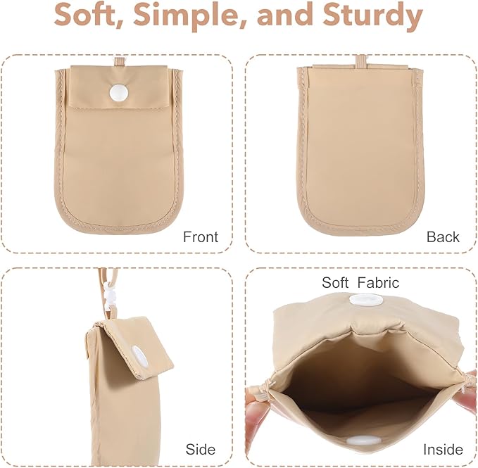 RFID Blocking Hidden Bra Wallet, Travel Money Pouch With Adjustable Strap, Money Belt for Travel Women Hidden, Secret Pocket for Valuables(Khaki)