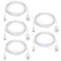 Micro USB Cables 5-Pack 6ft for Samsung Galaxy S7/S6/J7/J3/J8/A01, Android, HTC, Huawei - USB 2.0 A Male to Micro B Charger Cord, Fast Charging and Data Sync Cable