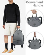 RHDZO Drawstring Backpack Gym Backpack with Shoe Compartment for Men Women String Sports Bag with Wet Pocket Cinch Swim Beach Bag, Large Gray