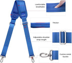 59 Inch Shoulder Straps, Soft with Ultra-Thick Fixed Shoulder Pad, Two Way Independently Adjustable Buckle Replacement Straps for Laptop Bag Messenger Bag Tool Bag Luggage,Blue
