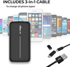 Slim USB 5V 2A Power Bank for Heated Clothing Vest Jacket Battery Pack for Heated Hoodie Coat 10000mAh Portable Phone Charger for iPhone Samsung Cellphone USBC Power Pack for Heated Seat Chair