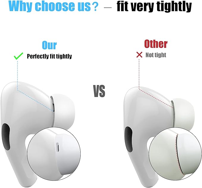 [3 Pairs] Replacement Ear Tips for Airpods Pro and Airpods Pro 2nd Generation with Noise Reduction Hole,Silicone Ear Tips for Airpods Pro with Portable Storage Box and Fit in The Charging Case(Medium)