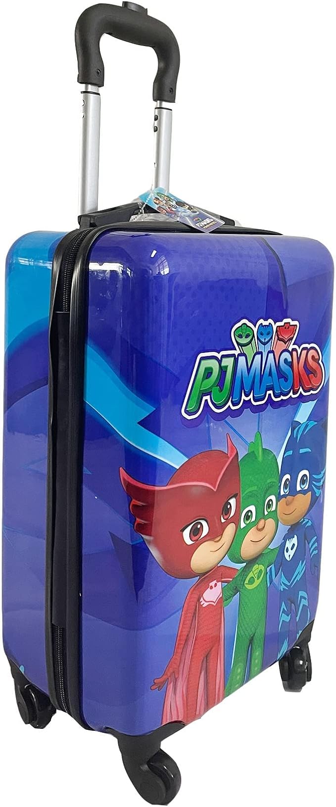Fast Forward PJ Mask Suitcase for Kids, Luggage for Toddlers, 20 Inch Hard-Sided Tween Spinner Suitcase, PJ Masks Kids Carry-On Luggage with Wheels