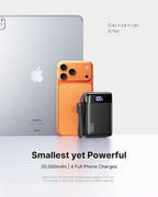 INIU Smallest 20000mAh Power Bank, 22.5W PD Fast Charging Portable Charger with Detachable Cable, Flight-Safe Battery Pack with LED Display for Travel Xiaomi iPhone 17 16 Samsung S26 Google iPad etc