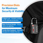 Forge Dual-Opening: Key or Combination Lock, TSA Approved Lock for Luggage, Pelican case, Travel, Gym, School, Luggage Combination Lock, Travel Bag Lock (Black 10 Pk)