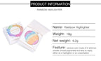 FantasyDay Pro 6 Colors 3D Baked Rainbow Highlighter Eyeshadow Makeup Palette Xmas Cosmetic Blusher Shimmer Powder Contouring Kit Unicorn Blush