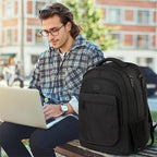 MATEIN College Large Travel Backpack, TSA Expandable Laptop Backpack, Anti Theft Computer Bag Fit 17.3 Inch Laptop Water Resistant College Computer Bag Gift for Men Women, Black