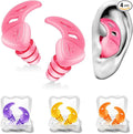 Waterproof Swimming Ear Plugs for Adults - 4 Pairs of Reusable Soft Silicone Swim Earplugs,Perfect for Surfing, Diving,Pool,Showering and Other Water Sports - Keep Water Out and Ear Protection