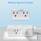 Multi Plug Outlet Extender with 6 Outlets & 3 USB Ports - MKSENSE Surge Protector Outlet Plug Adapter, Multi Plug Wall Outlet, 3-Sided Spaced Design for Home Office Travel (White)