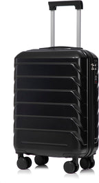 20 Inch Carry on Luggage with 14 Inch Cosmetic Case, 2 Pcs Hardshell Lightweight Durable Spinner Suitcase Set for Travel, Women, Men, TSA Lock, ABS, 20+14 Inch, Black