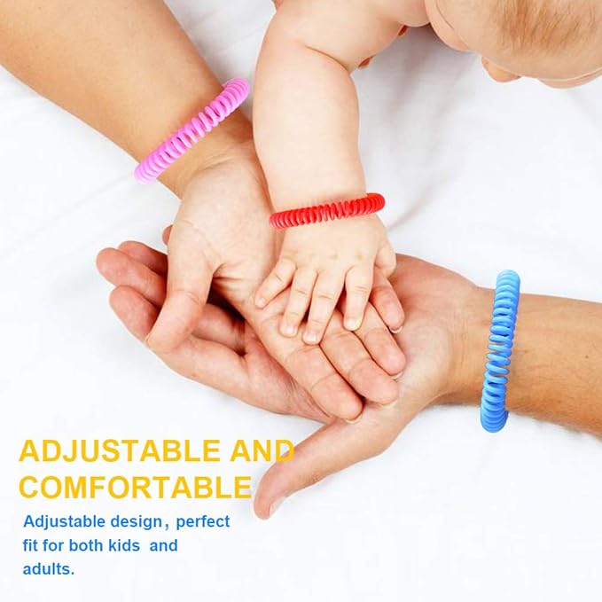 BuggyBands Mosquito Bracelets, 15 Pack Individually Wrapped, DEET Free, Natural and Waterproof Band for Adults & Kids