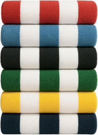 Cotton Turkish Beach Towel with Towels Oversized 30"x60" Pool Absorbent Extra Large Quick Dry Sand Travel Towel (Cabana Mix, 6 Pack)