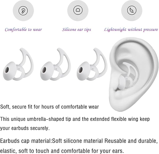 Replacement Earbud Tips Silicone Earbud Covers Ear Tips Compatible with Bose Quietcomfort and Sport Headphone Ear Bud Tips Large 3 Pairs