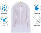MsKitchen 6 Pack Long Garment Bags (24x60") - Dustproof Gown Covers - Durable PEVA Hanging Bags with Sturdy Zipper for Maxi Dresses, Long Coats & Dance Costumes (Translucent)