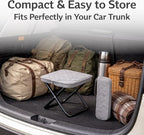 Premium Portable Folding Camping Stool with Carry Bag, Lightweight Compact Outdoor Seat, Heavy Duty Steel Frame, Small Travel Stool for Camping, Hiking & Fishing