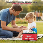 EMT 1st 73 Pcs Emergency Responder Mini First Aid Kit Pouch with 23 Unique Items & Emergency Blanket,First Aid Kit for car, Travel & Home - Emergency Bag for Hiking, Camping, Backpacking and Outdoor