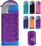 oaskys Camping Sleeping Bag - 3 Season Warm & Cool Weather - Summer Spring Fall Lightweight Waterproof for Adults Kids - Camping Gear Equipment, Traveling, and Outdoors
