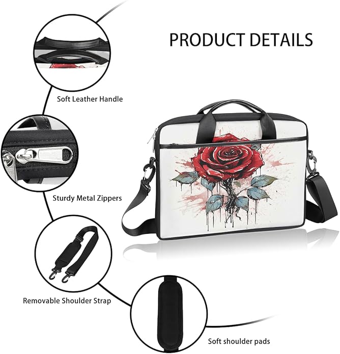 Laptop Shoulder Bag for Women Men, Waterproof Computer Case Messenger Bag Briefcase for Business Office Travel