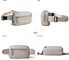 LATMAP 2L Fanny Packs Everywhere Belt Bag Small Fashion Crossbody Waist Pack Faux Leather Waterproof Sling Chest Bag For Women Trendy Grey