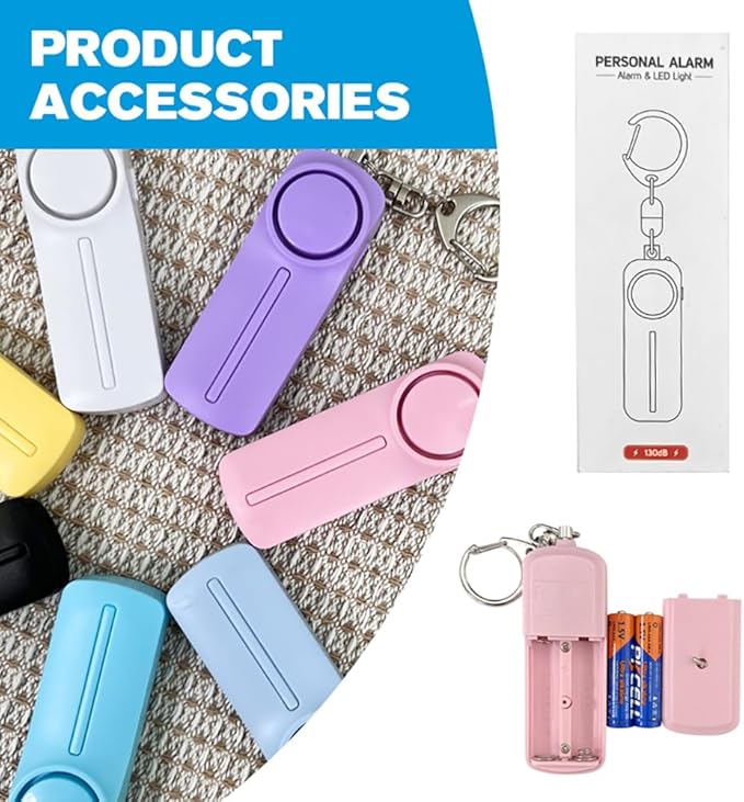 Safesound Personal Alarm: Your 130dB Self-Defense Companion - Keychain Emergency LED Flashlight - Security and Protection for Women, Girls, Kids, and The Elderly (Black, 1)