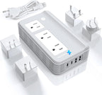 Mapambo Voltage Converter US to Europe for Hair Straightener and Curling Iron, 220V to 110V Converter for European Travel, European Travel Plug Power Adapter C A G I with 35W Fast Charging (Gray)
