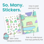 Cute Frogs 300+ Sticker Book by Cupkin Coloring & Sticker Activity Book, 8 Stickers Scenes, Road Trip Essentials, Children's Crafts Toddlers for Ages 2–8 Years, Toddler Airplane Travel Essentials
