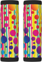 2 Pack Retro Polka Dot Striped Rainbow Luggage Handle Wraps Suitcase Tags Identifiers for Travel Accessories
